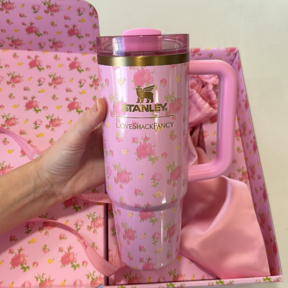 NIB Love Shack Fancy Stanley Quencher Tumbler 30oz Ibiza Sunset Pink Floral - Picture 2 of 5